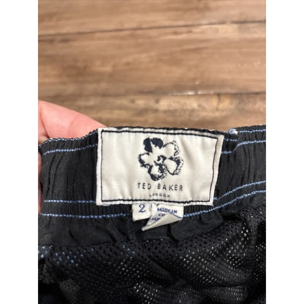 Ted Baker Men's Swim Trunks in Blue & White‎ Geometric Print Size 2 /28